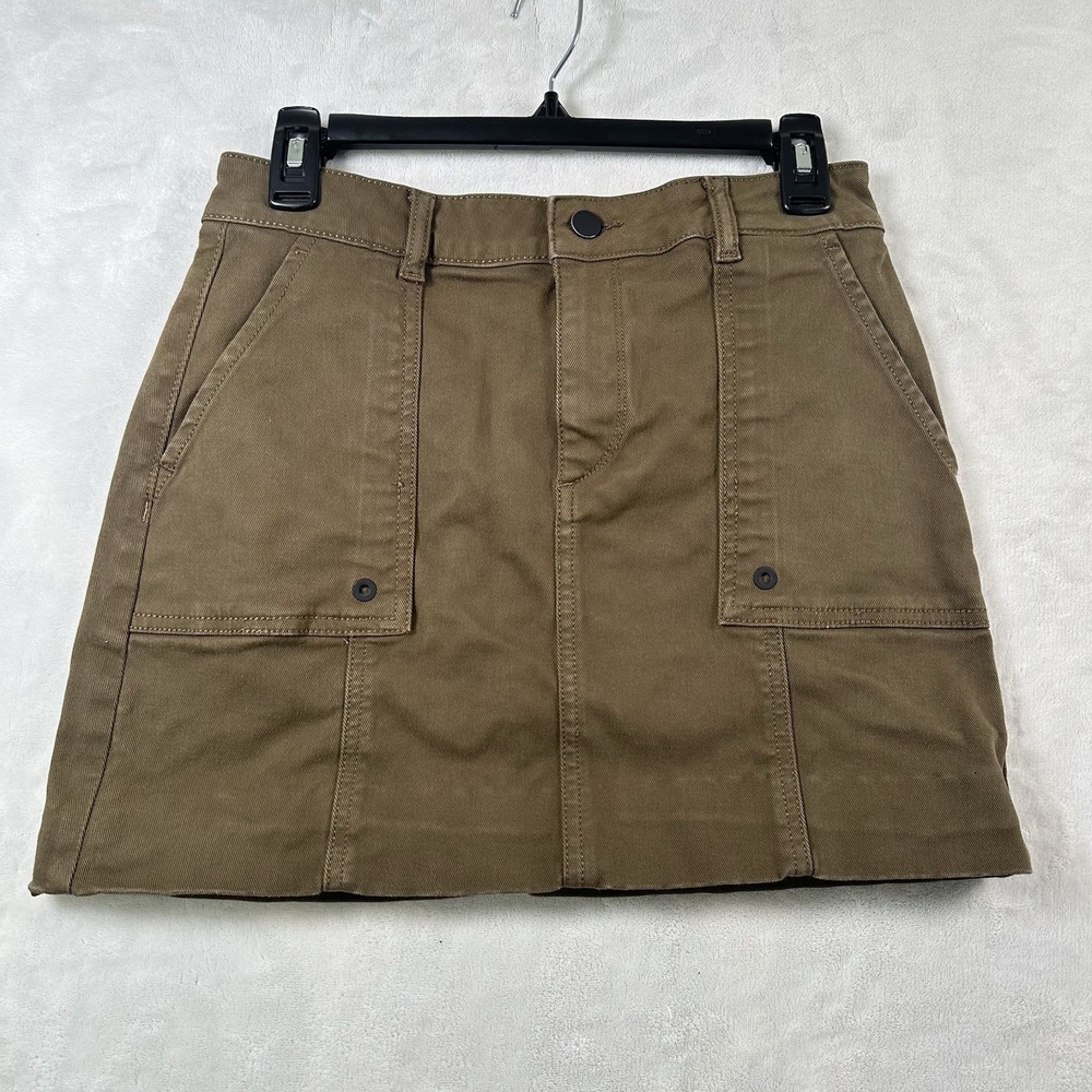 DL1961 Parker Skirt Mini Utility Belted Olive Green Casual Size Medium
